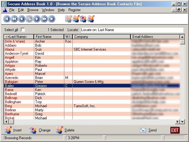 Secure Address Book Screenshot